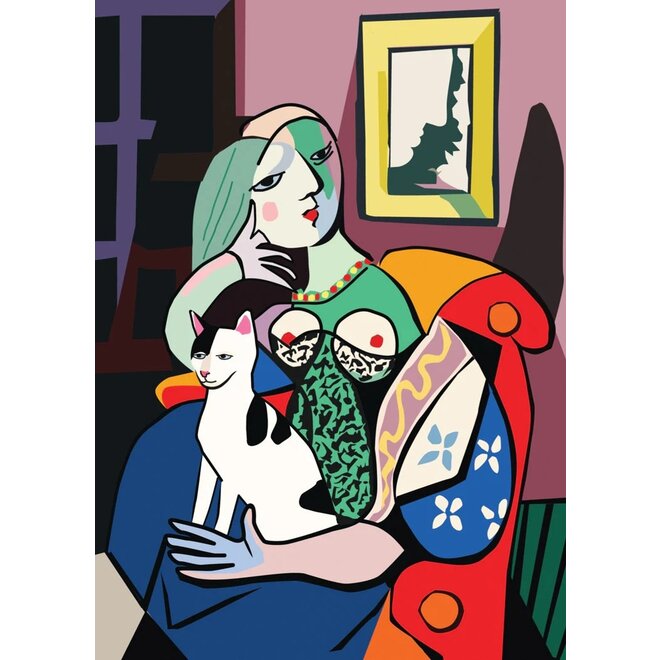 Picasso Cat Birthday Card