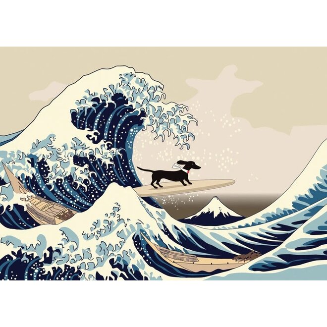 Dachshunds Wave Birthday Card