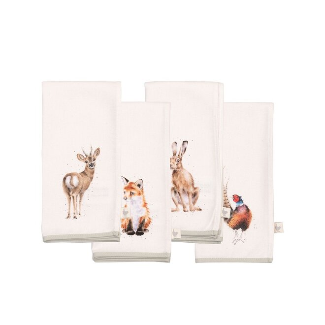 'Woodlanders' Woodland Animal Cotton Napkin Set