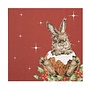 'Merry Little Christmas' Rabbit Paper Lunch Napkin