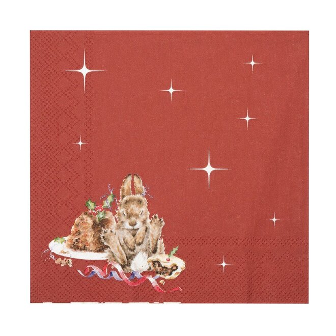 'Merry Little Christmas' Rabbit Paper Lunch Napkin