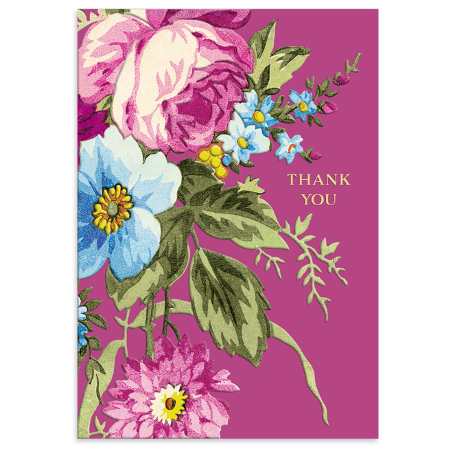 Pink Floral Boxed Thank You Cards