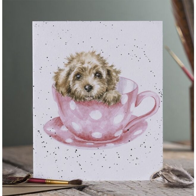 'Teacup Pup' Greeting Card