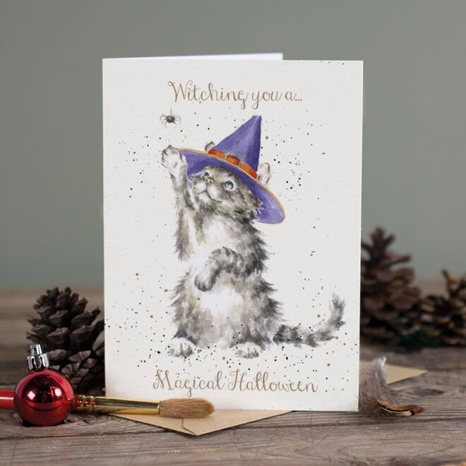 'The Witch's Cat' Halloween Card