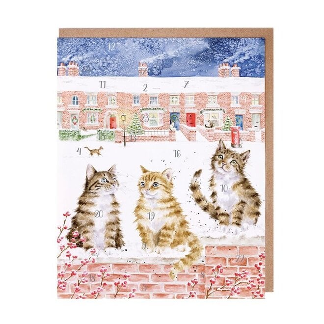 'Santa Paws is Comin to Town' Paper Advent Calendar Card
