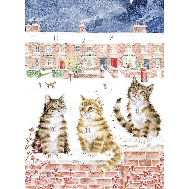 'Santa Paws is Comin to Town' Paper Advent Calendar Card