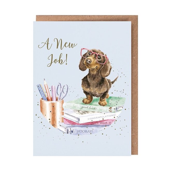 'A Paw-some New Job' Dachshund New Job Card