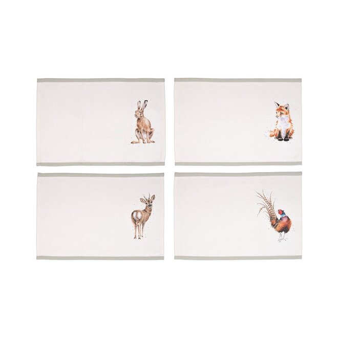 'Woodlanders' Woodland Animal Cotton Placemat Set