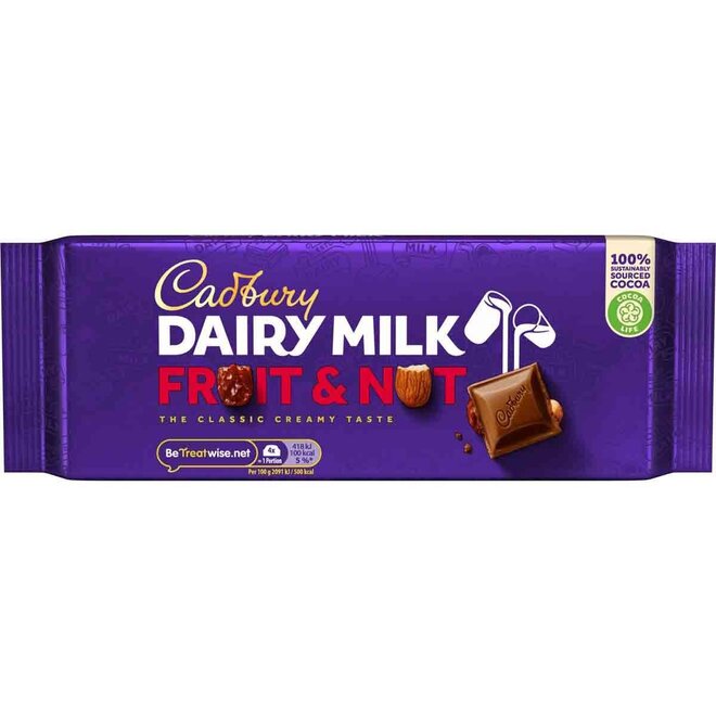 Cadbury Dairy Milk Fruit & Nut Bar 180g