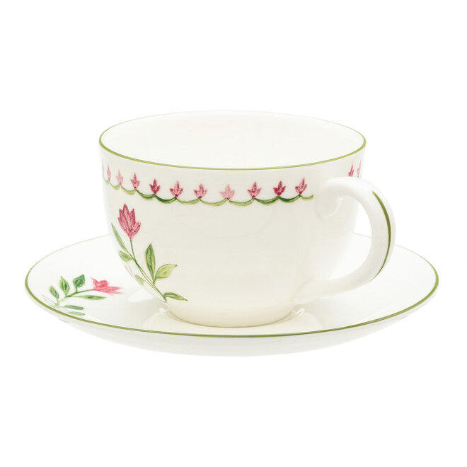 Nina Campbell Marguerite Pink Teacup & Saucer