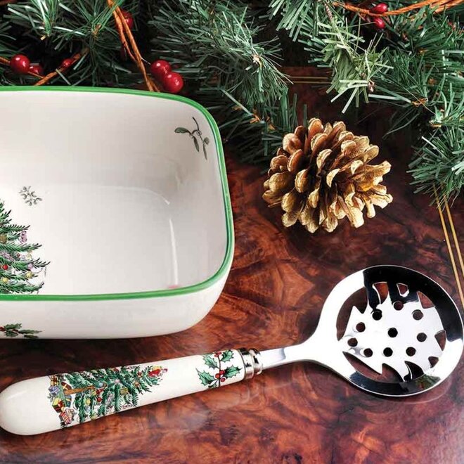 Christmas Tree Cranberry Server & Slotted Spoon