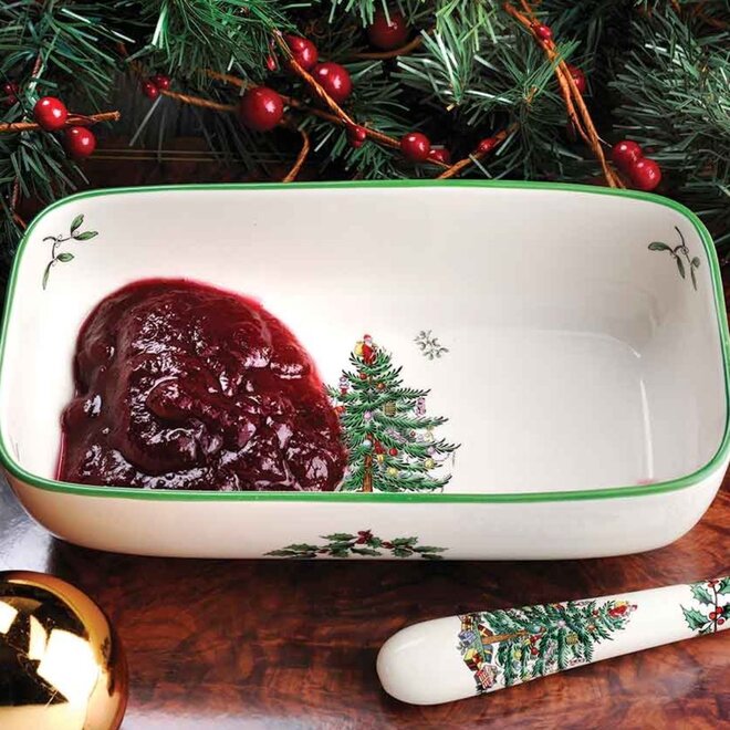 Christmas Tree Cranberry Server & Slotted Spoon