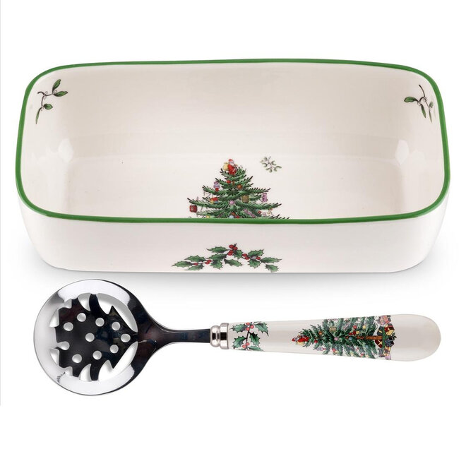 Christmas Tree Cranberry Server & Slotted Spoon