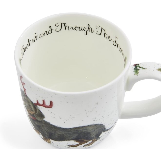 'Dachsund Through the Snow' Small Mug