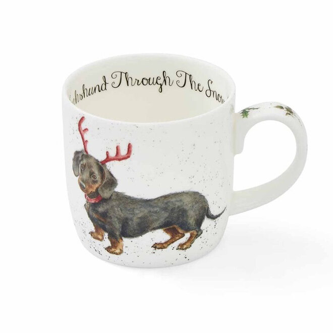 'Dachsund Through the Snow' Small Mug
