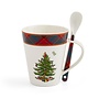 Christmas Tree Tartan Mug & Spoon Set