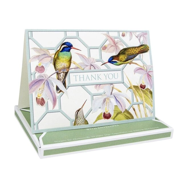 Hummingbird Trellis Thank You Boxed Cards