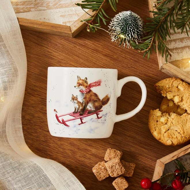 Sleigh Ride Fox Small Mug