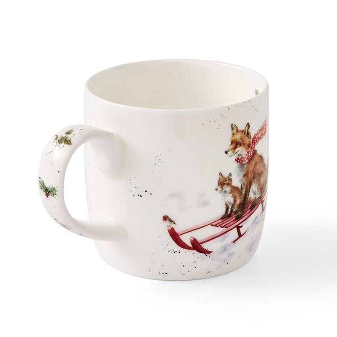 Sleigh Ride Fox Small Mug