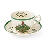 Christmas Tree Teacup & Saucer