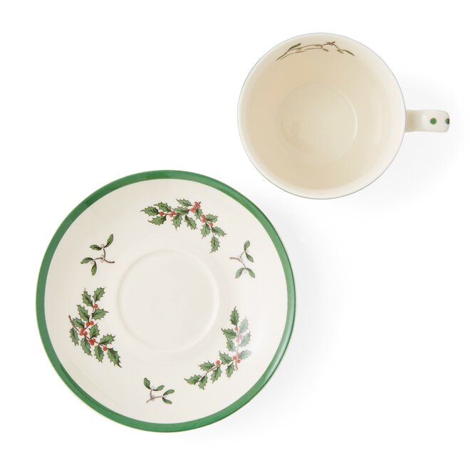 Christmas Tree Teacup & Saucer
