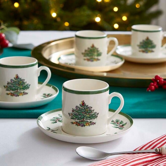 Christmas Tree Espresso Cup & Saucer Set