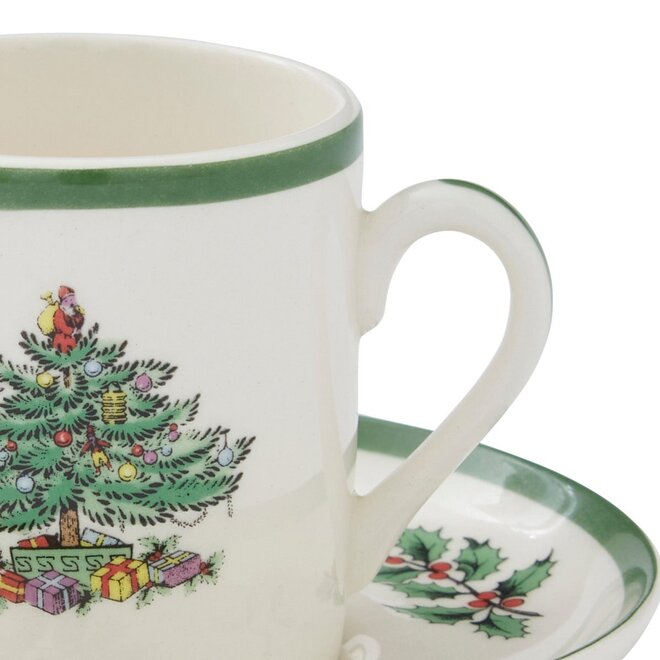 Christmas Tree Espresso Cup & Saucer Set