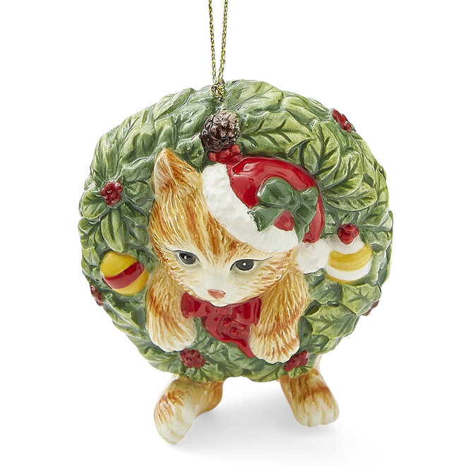 Kitten in Wreath Ornament