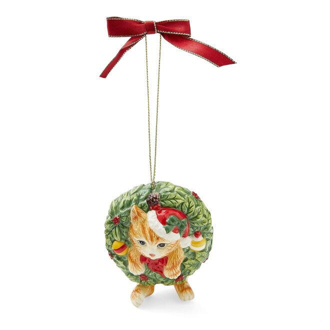 Kitten in Wreath Ornament