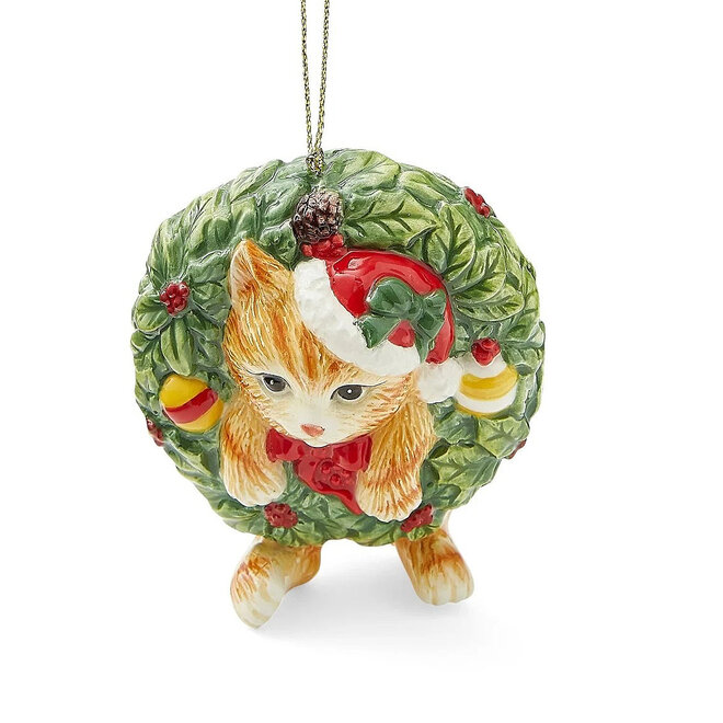 Kitten in Wreath Ornament