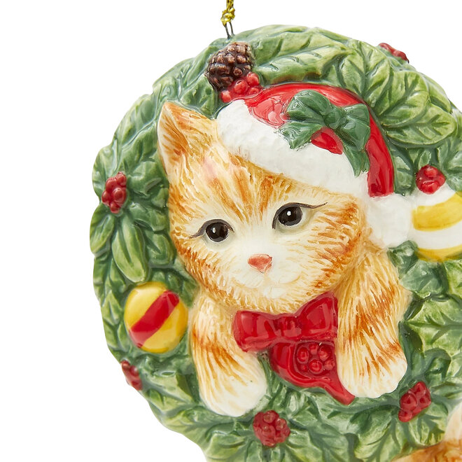 Kitten in Wreath Ornament