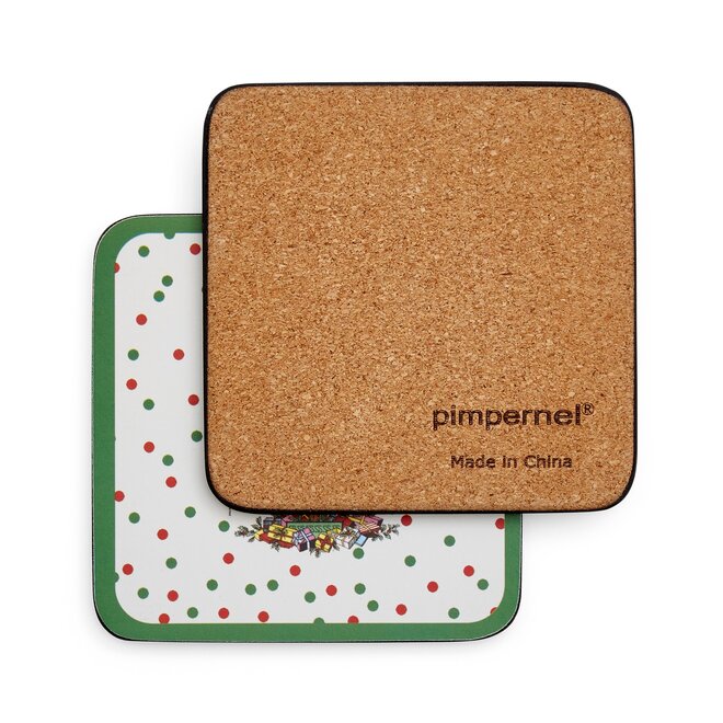 Christmas Tree Polka Dot Coasters