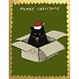 Cat in Box Christmas Card