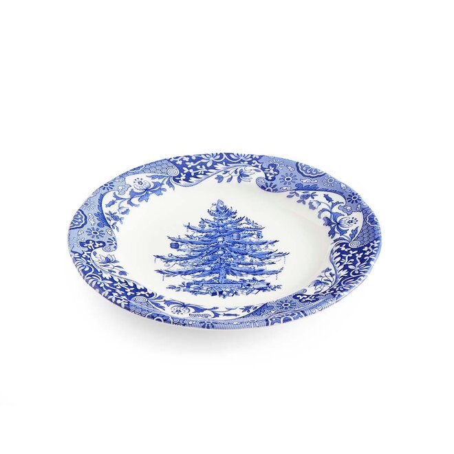 Blue Italian Christmas Tree Dinner Plate