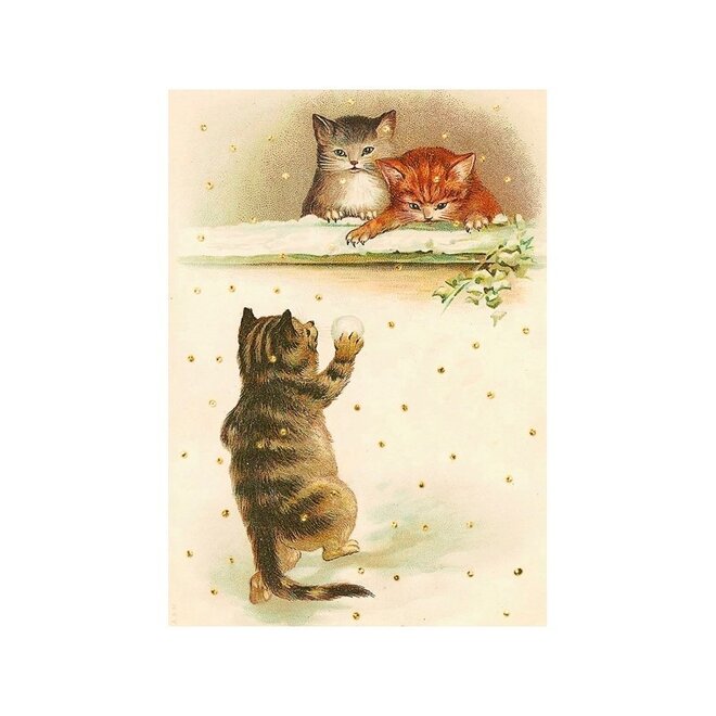 Glitter Cats Christmas Card