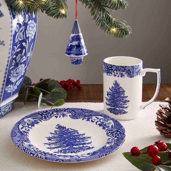 Blue Italian Christmas Tree Cereal Bowl