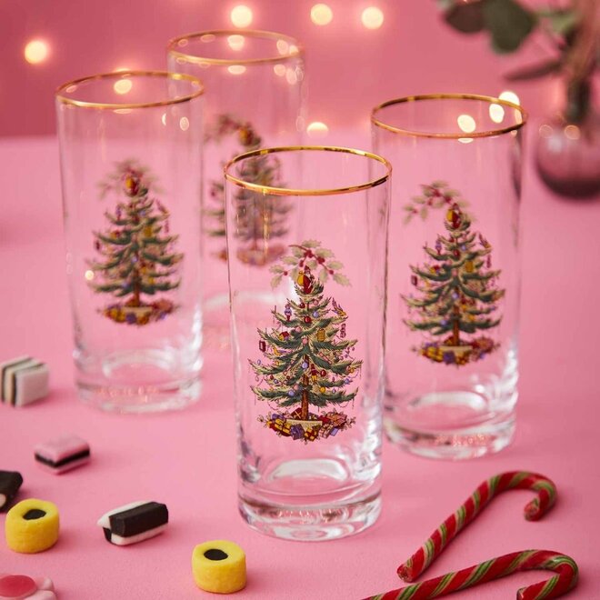 Christmas Tree Highball Glasses Set