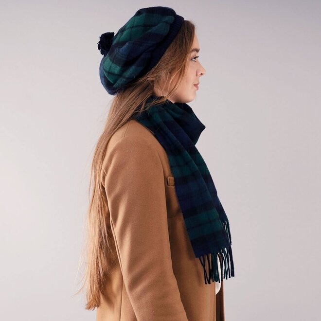 Black Watch Modern Tartan Brushed Wool Tam