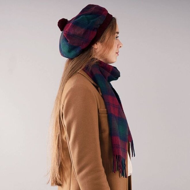 Lindsay Modern Tartan Brushed Wool Tam