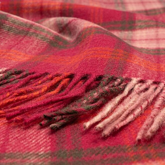Bowhill Lochcarron Hunting Rose Tartan Lambswool Scarf