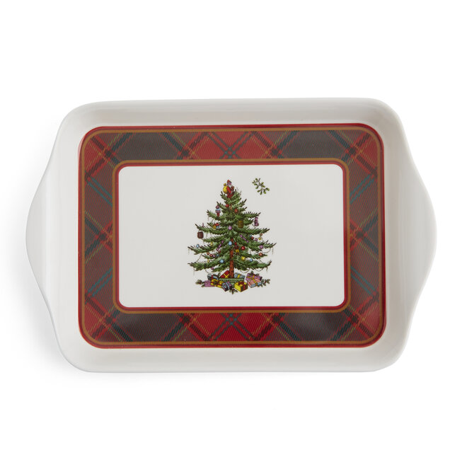 Christmas Tree Tartan Mugs & Tray Set
