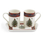 Christmas Tree Tartan Mugs & Tray Set