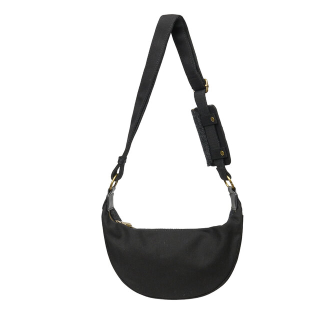 Harris Tweed Black & Grey Herringbone Luna Bag