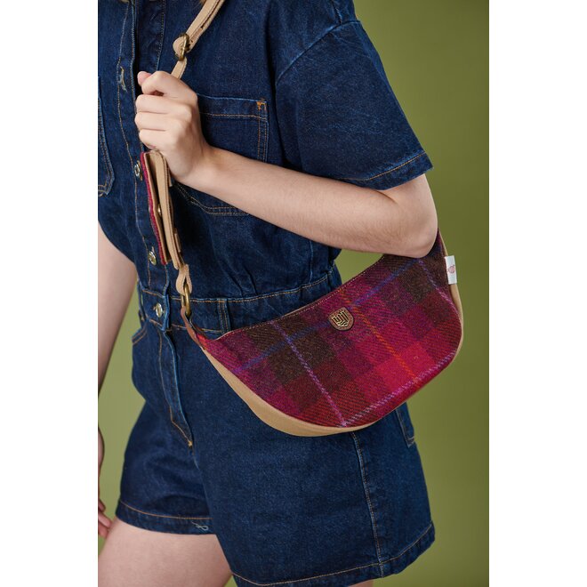 Harris Tweed Fuchsia Tartan Luna Bag