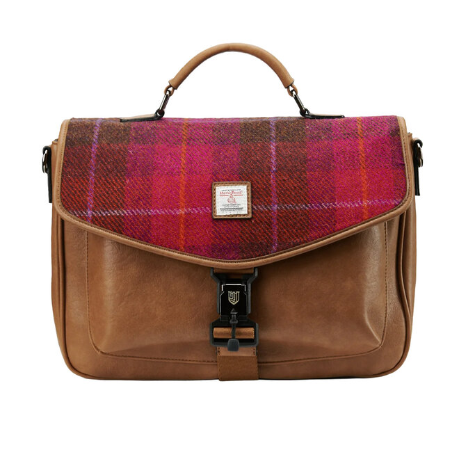 Harris Tweed Fuchsia Tartan Laptop Bag