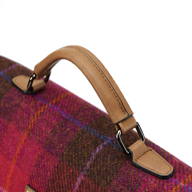 Harris Tweed Fuchsia Tartan Laptop Bag