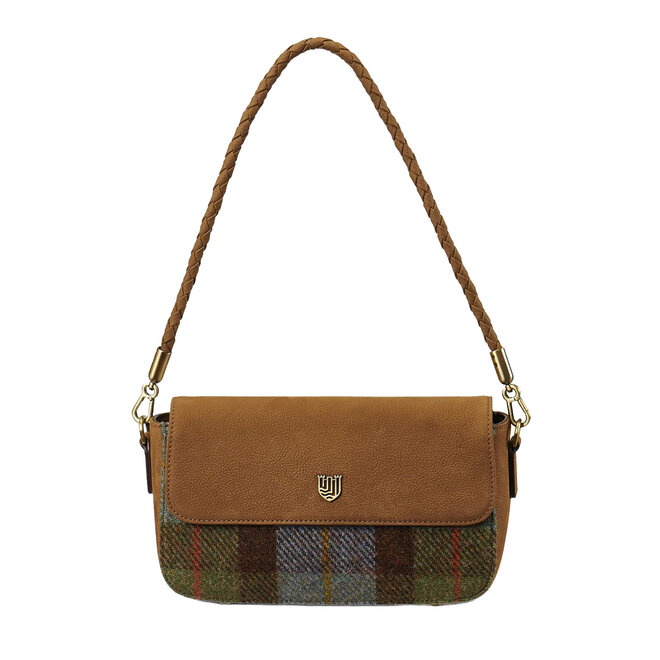 Harris Tweed Chestnut & Blue Tartan Caithness Clutch
