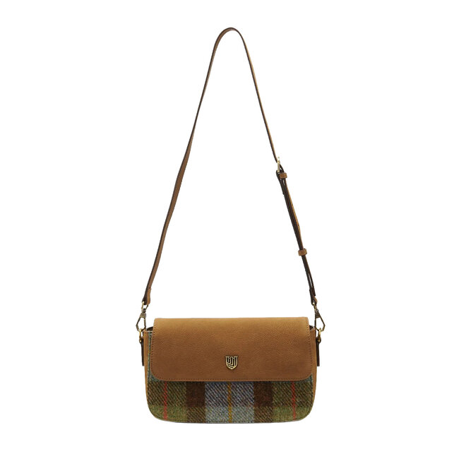 Harris Tweed Chestnut & Blue Tartan Caithness Clutch