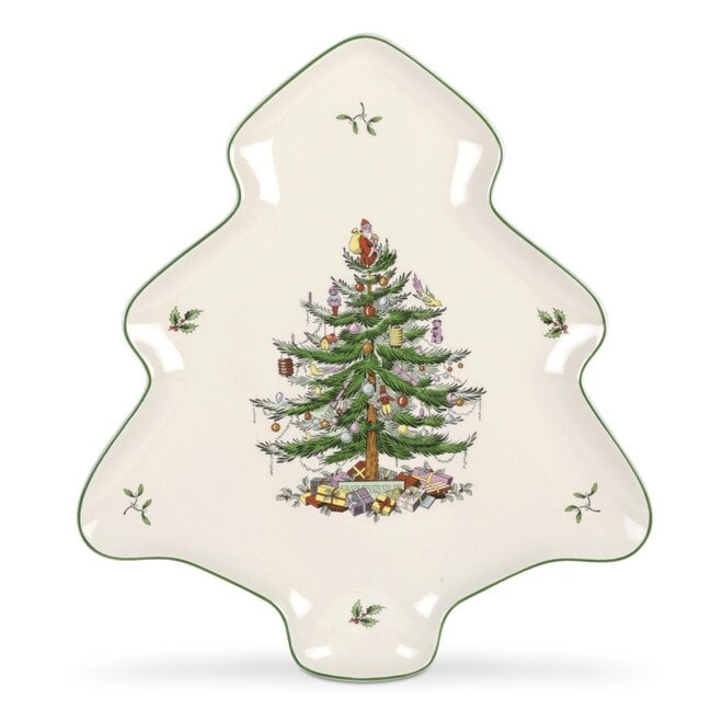 Christmas Tree Shaped Tree Dish 14"