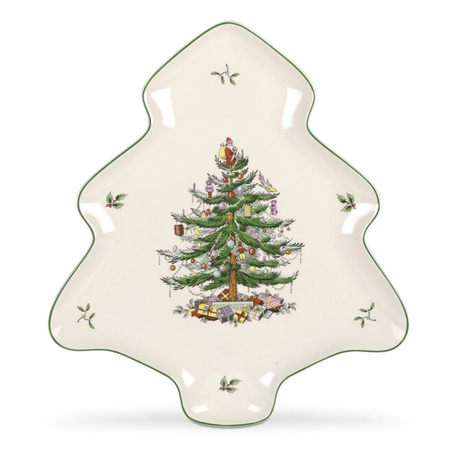 Christmas Tree Shaped Tree Dish 14"